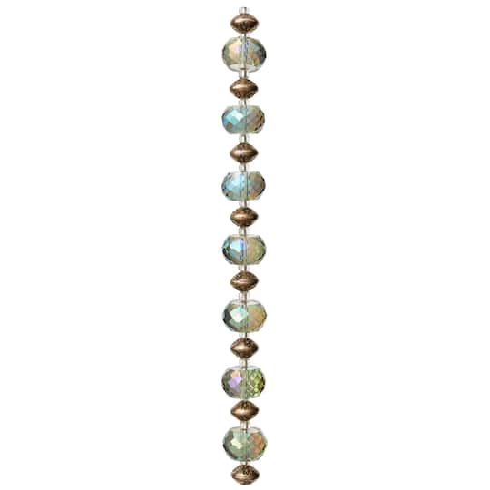 12 Pack: Aqua Metal & Glass Rondelle Beads by Bead Landing™